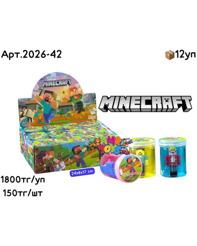 Слайм Лизун MINECRAFT Баночки из 12шт 2026-42