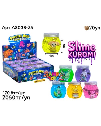 Слайм Лизун стаканчики KUROMI из 12шт A8038-25