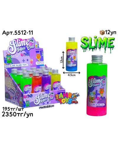 Слайм Лизун в бутылке Super Cool из 12шт 5512-11