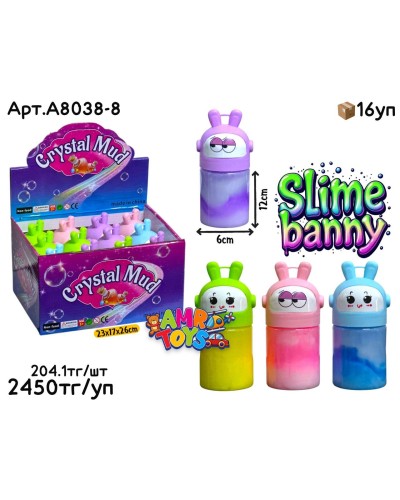 Слайм Лизун Зайчики с глазками из 12шт A8038-8