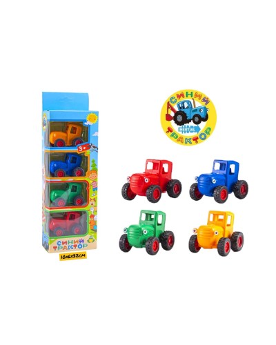 Столбик набор маш Синий трактор из 4шт 9603