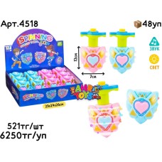 Волчок Сердце из 12 шт 4518