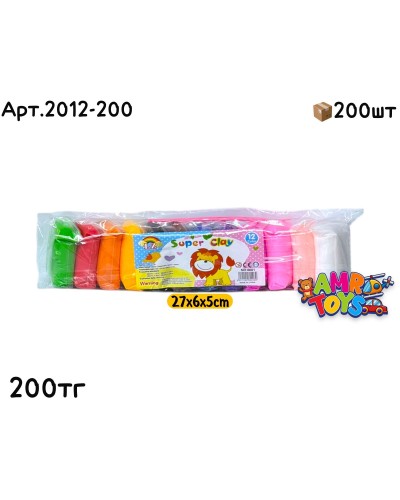 Воздушный Пластилин SUPER CLAY 12 цветов 6601-12(2012-200)