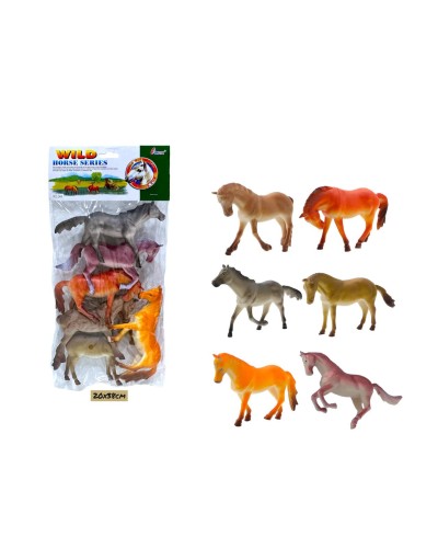 Животные н-р WILD HORSE  ЛОШАДИ из 6шт 044